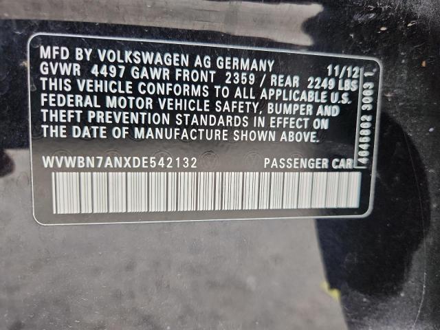 WVWBN7ANXDE542132 - 2013 VOLKSWAGEN CC SPORT 黑色 照片 12