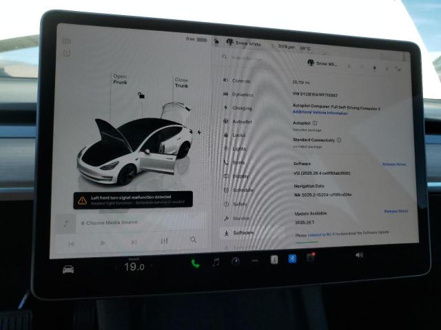 5YJ3E1EA7PF715567 - 2023 TESLA MODEL 3 WHITE photo 9