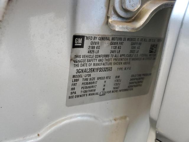 3GNAL2EK1FS532593 - 2015 CHEVROLET CAPTIVA LS 银色 照片 12