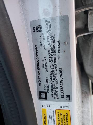 KL8CD6SA2MC742052 - 2021 CHEVROLET SPARK 1LT WHITE photo 13