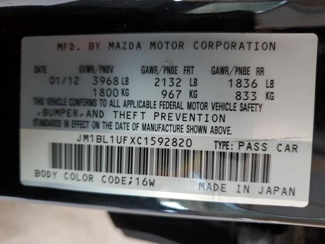 JM1BL1UFXC1592820 - 2012 MAZDA 3 I BLACK photo 12