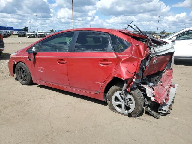 JTDKN3DU6F0445067 - 2015 TOYOTA PRIUS RED photo 2