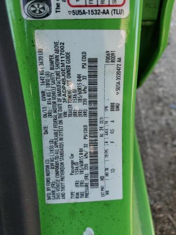 3FADP4BJ0EM117002 - 2014 FORD FIESTA SE 绿色 照片 12