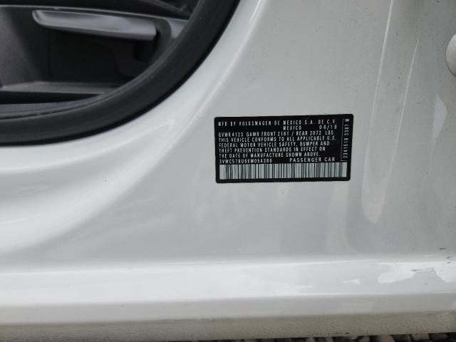 3VWC57BU6KM054388 - 2019 VOLKSWAGEN JETTA S 白色 照片 12
