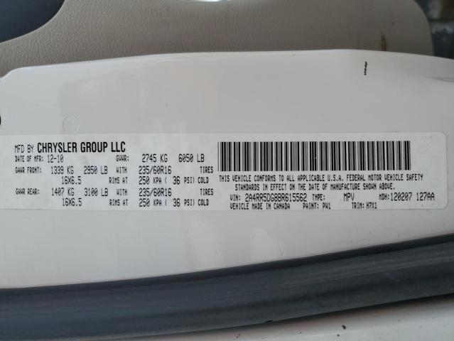 2A4RR5DG8BR615562 - 2011 CHRYSLER TOWN & COU TOURING Weiß Foto 13