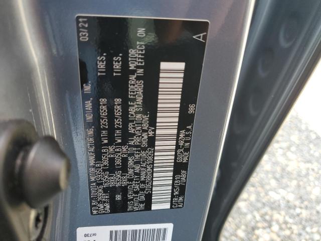 5TDGZRBH0MS108262 - 2021 TOYOTA HIGHLANDER XLE BLUE photo 14