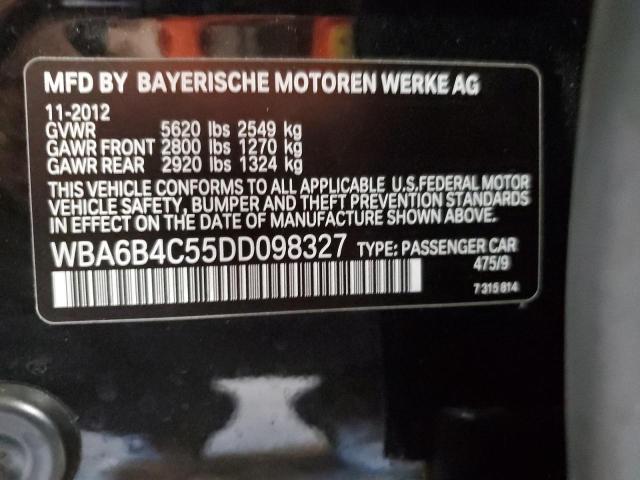 WBA6B4C55DD098327 - 2013 BMW 650 XI BLACK photo 12