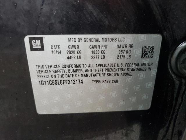 1G11C5SL8FF212174 - 2015 CHEVROLET MALIBU 1LT BLACK photo 13