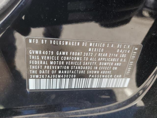 3VW2K7AJ9EM430209 - 2014 VOLKSWAGEN JETTA BASE BLACK photo 12
