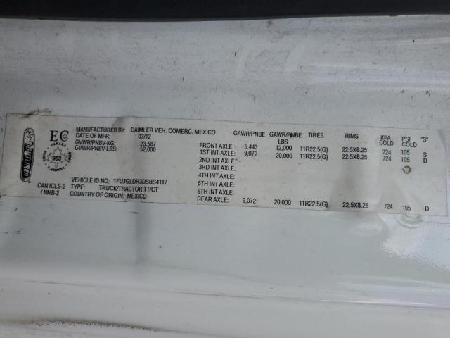 1FUJGLDR3DSBS4117 - 2013 FREIGHTLINER CASCADIA 1 أبيض صورة 10