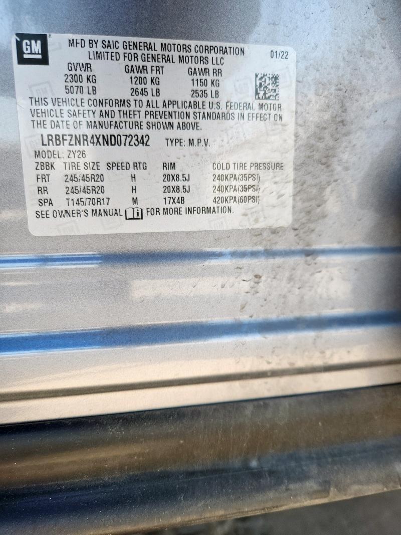 LRBFZNR4XND072342 - 2022 BUICK ENVISION ESSENCE GRAY photo 13