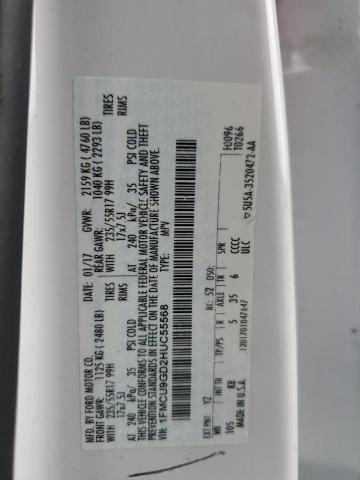 1FMCU9GD2HUC55568 - 2017 FORD ESCAPE SE WHITE photo 12