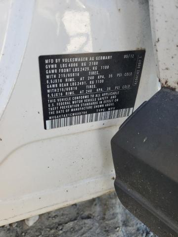 WVGAV7AX1CW608794 - 2012 VOLKSWAGEN TIGUAN S თეთრი ფოტო 13