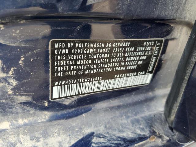 WVWHD7AJ3CW232620 - 2012 VOLKSWAGEN GTI BLUE photo 13