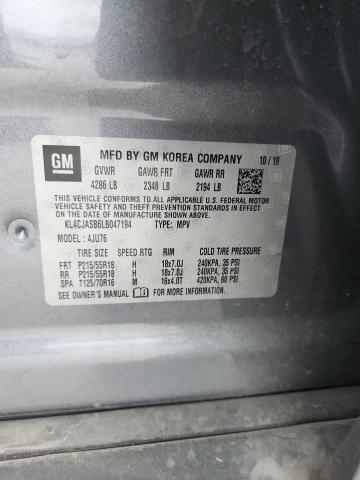 KL4CJASB6LB047194 - 2020 BUICK ENCORE PREFERRED GRAY photo 13