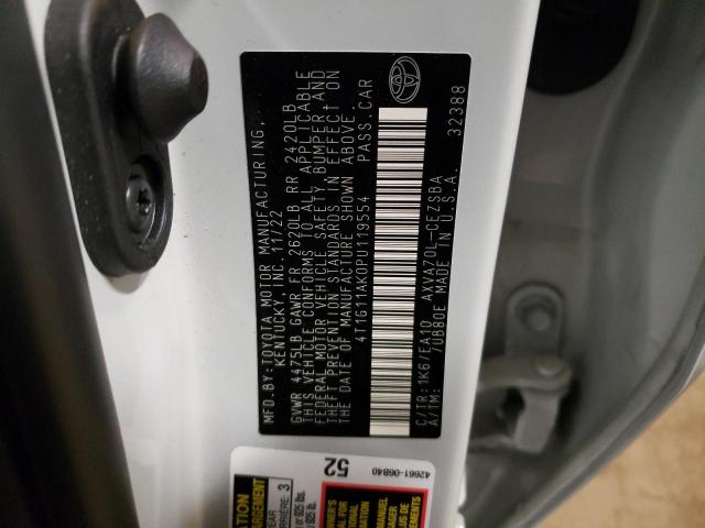 4T1G11AK0PU119554 - 2023 TOYOTA CAMRY SE NIGHT SHADE WHITE photo 12