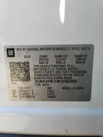 3GNAXHEV4KS582061 - 2019 CHEVROLET EQUINOX LS Ақ фото 13