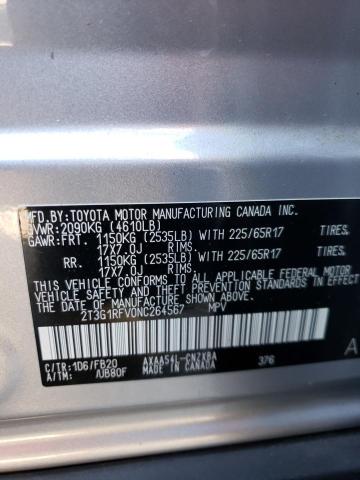 2T3G1RFV0NC264567 - 2022 TOYOTA RAV4 LE SILVER photo 14