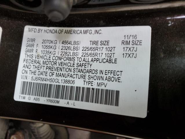 5J6RM4H50GL138806 - 2016 HONDA CR-V EX BROWN photo 13