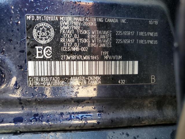 2T3W1RFV7LW061845 - 2020 TOYOTA RAV4 XLE BLUE photo 14