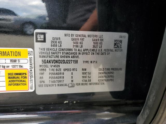 5GAKVDKD2DJ227158 - 2013 BUICK ENCLAVE CHARCOAL photo 13