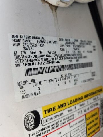 1FMJU1HT2JEA60844 - 2018 FORD EXPEDITION XLT 白色 照片 14