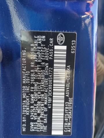 4T1BF3EK8BU654772 - 2011 TOYOTA CAMRY BASE Mavi foto 12