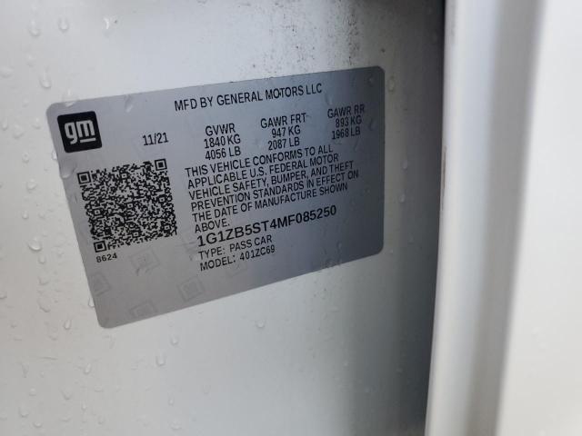 1G1ZB5ST4MF085250 - 2021 CHEVROLET MALIBU LS WHITE photo 12