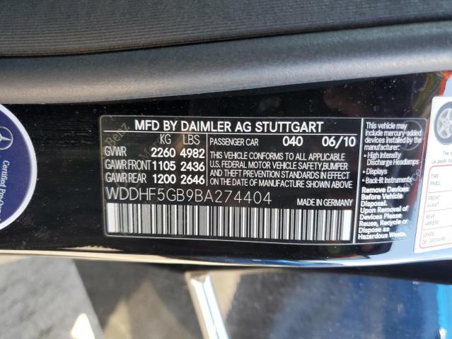 WDDHF5GB9BA274404 - 2011 MERCEDES-BENZ E 350 BLACK photo 13