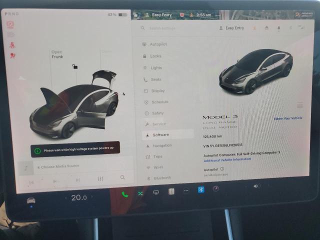 5YJ3E1EB6LF626513 - 2020 TESLA MODEL 3 Weiß Foto 9