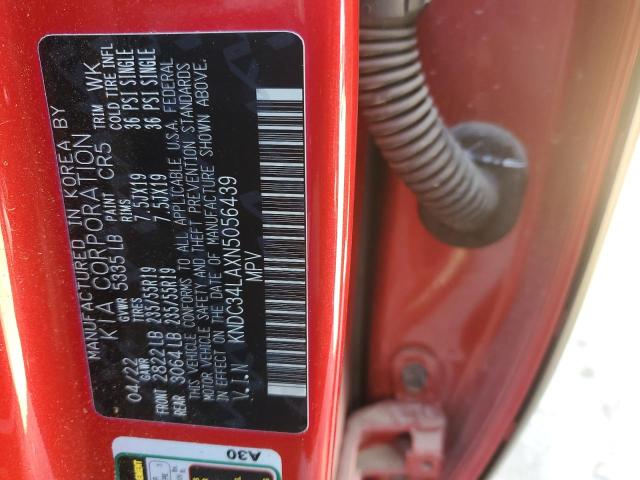 KNDC34LAXN5056439 - 2022 KIA EV6 LIGHT RED photo 13