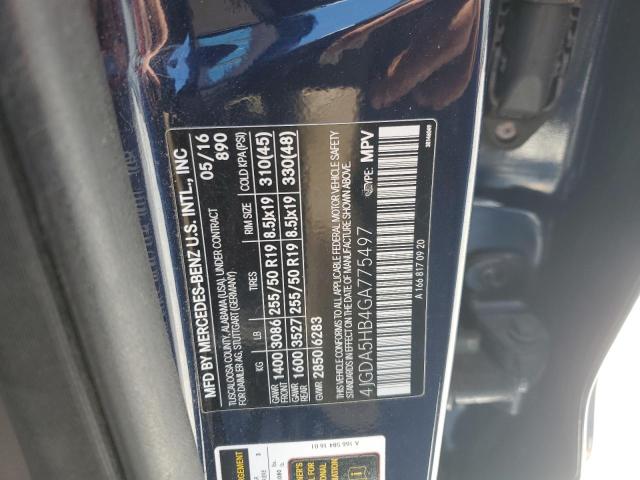 4JGDA5HB4GA775497 - 2016 MERCEDES-BENZ GLE 350 4MATIC BLUE photo 13