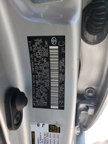 JTDKN3DU3D0351225 - 2013 TOYOTA PRIUS SILVER photo 13