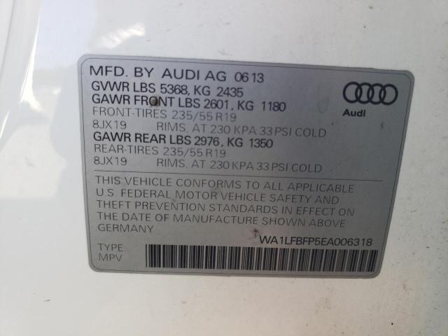 WA1LFBFP5EA006318 - 2014 AUDI Q5 PREMIUM PLUS WHITE photo 13