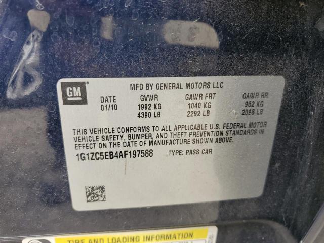 1G1ZC5EB4AF197588 - 2010 CHEVROLET MALIBU 1LT BLUE photo 12