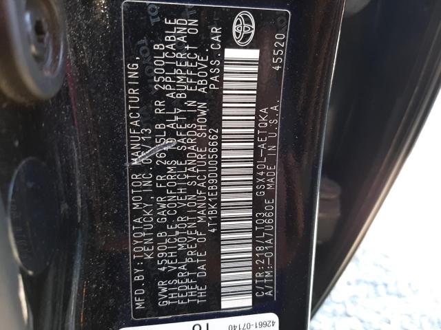 4T1BK1EB9DU056662 - 2013 TOYOTA AVALON BASE 黑色 照片 12