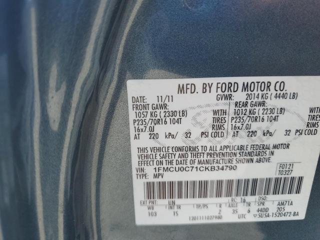 1FMCU0C71CKB34790 - 2012 FORD ESCAPE XLS TEAL photo 13