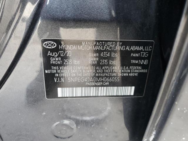 5NPEG4JA0MH066055 - 2021 HYUNDAI SONATA SE CHARCOAL photo 12