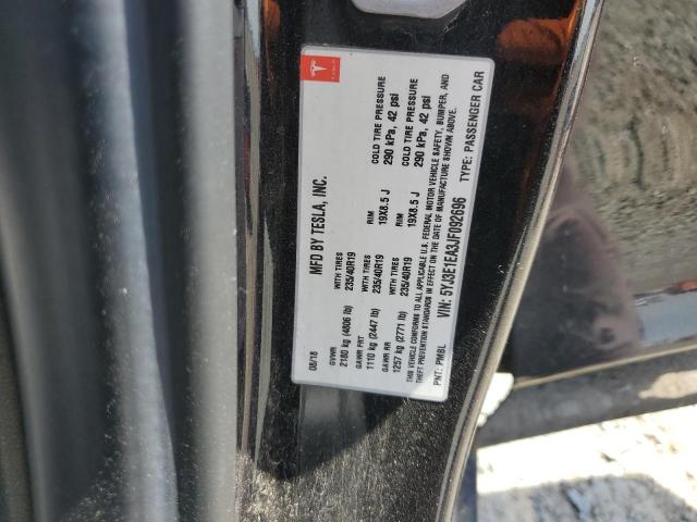 5YJ3E1EA3JF092696 - 2018 TESLA MODEL 3 Գրաֆիտ լուսանկար 12