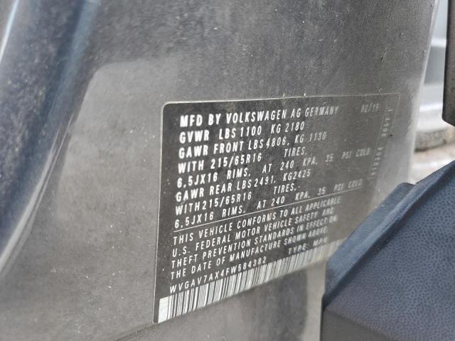 WVGAV7AX4FW584382 - 2015 VOLKSWAGEN TIGUAN S 石墨色 照片 12