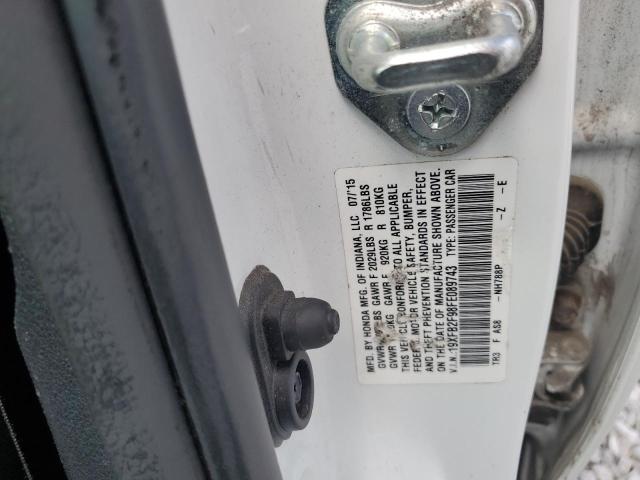 19XFB2F98FE089743 - 2015 HONDA CIVIC EXL Ақ фото 13