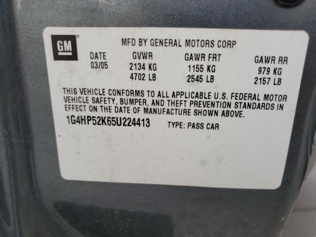 1G4HP52K65U224413 - 2005 BUICK LESABRE CUSTOM BLUE photo 12