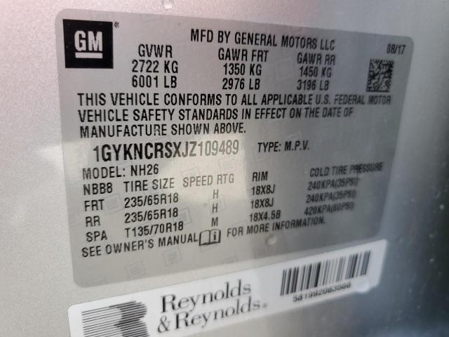 1GYKNCRSXJZ109489 - 2018 CADILLAC XT5 LUXURY SILVER photo 13