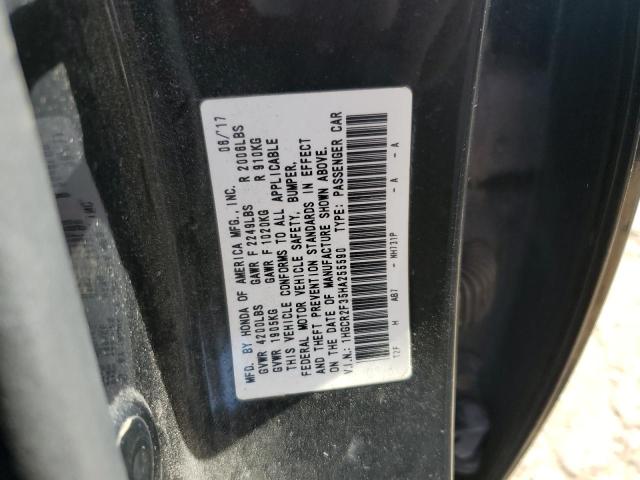 1HGCR2F35HA255590 - 2017 HOND ACCORD LX BLACK photo 12