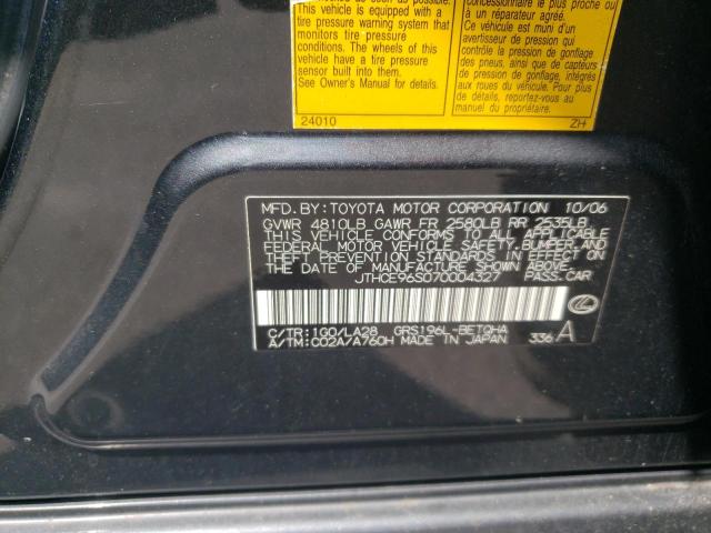 JTHCE96S070004327 - 2007 LEXUS GS 350 GRAY photo 12