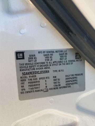 5GAKRCED3CJ233964 - 2012 BUICK ENCLAVE WHITE photo 13