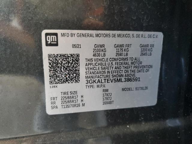 3GKALTEV5ML386591 - 2021 GMC TERRAIN SLE Gri fotoğraf 13