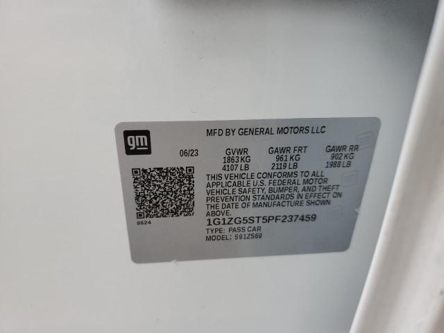 1G1ZG5ST5PF237459 - 2023 CHEVROLET MALIBU RS თეთრი ფოტო 12