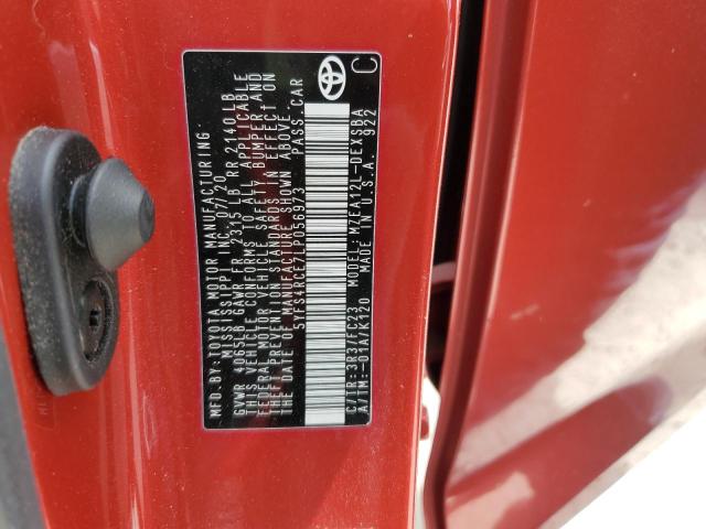 5YFS4RCE7LP056973 - 2020 TOYOTA COROLLA SE Червоний фото 12