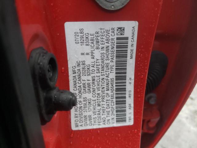 2HGFC2F8XLH564685 - 2020 HONDA CIVIC SPORT წითელი ფოტო 13